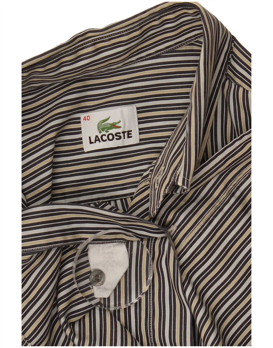 Camicia da uomo Lacoste taglia 40 cotone gessato medio multicolore