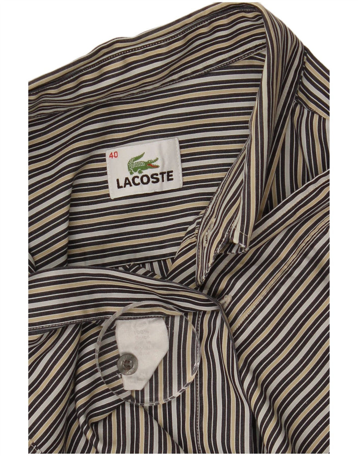 Camicia da uomo Lacoste taglia 40 cotone gessato medio multicolore
