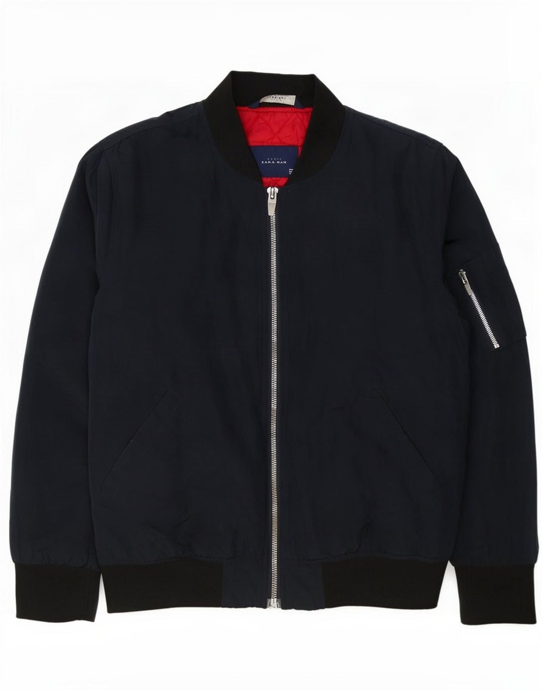 Giubbotto bomber da uomo Zara UK 40 Large in poliestere color block blu navy