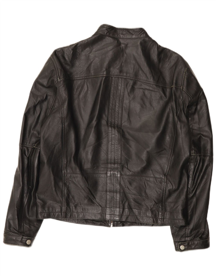 Giacca in pelle vintage da uomo IT 52 XL Nera