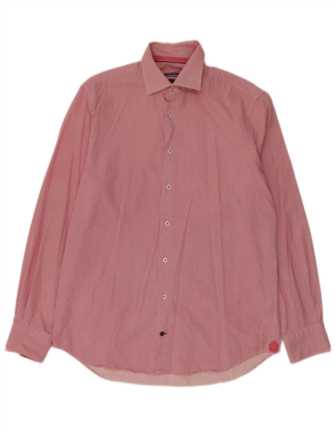 Camicia sartoriale da uomo Tommy Hilfiger taglia 39 15 1/2 pied de poule rosso medio