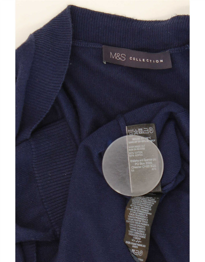 Maglione cardigan lungo da donna Marks & Spencer UK 12 medio blu navy