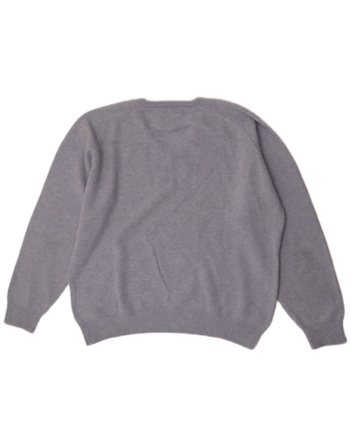 Maglione Kappa da uomo con scollo a V 2XL in lana vergine blu