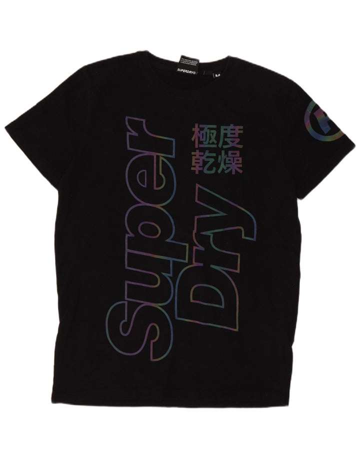 T-shirt grafica da uomo Superdry Top in cotone nero medio