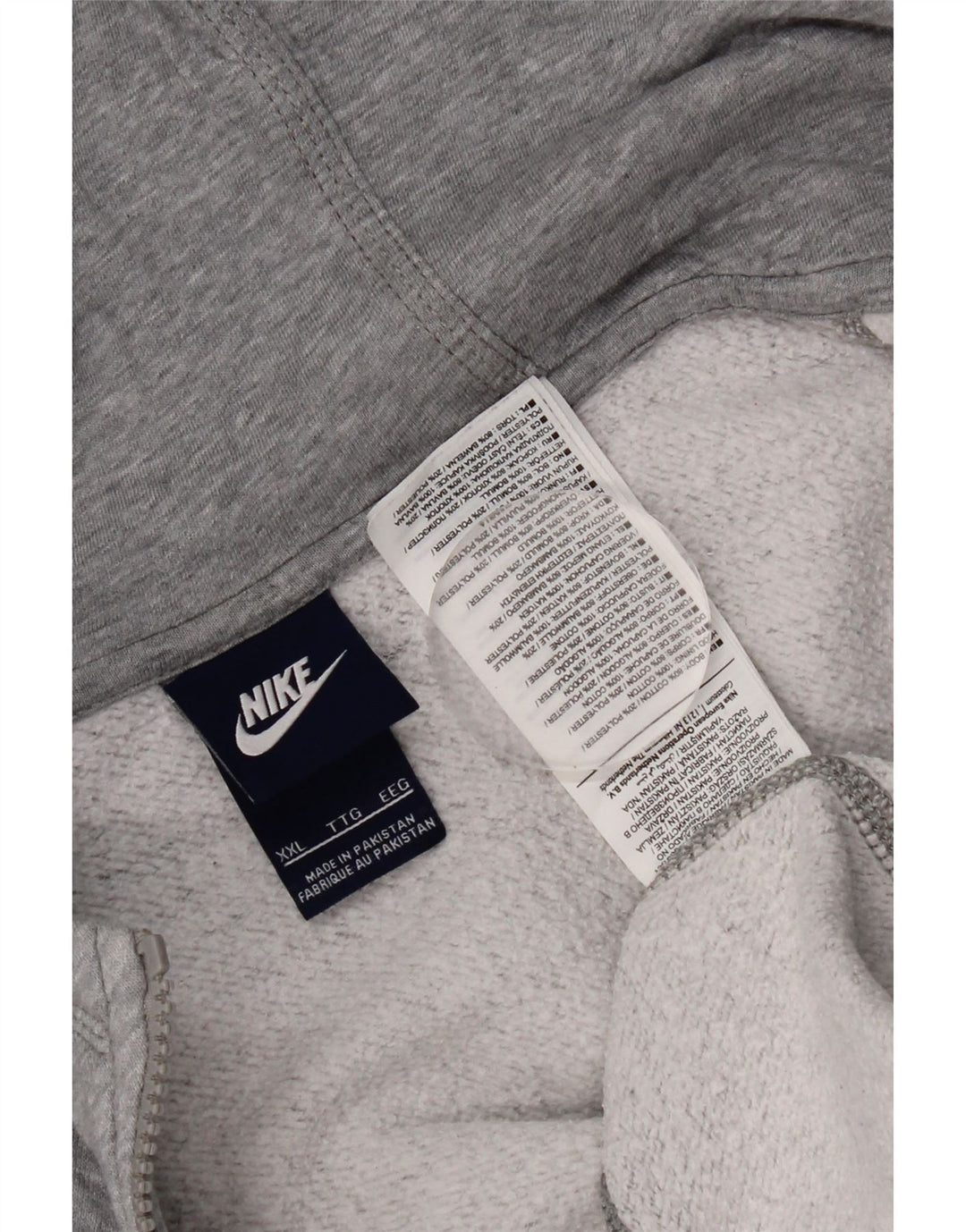 Felpa con cappuccio e zip Nike da uomo 2XL in cotone grigio