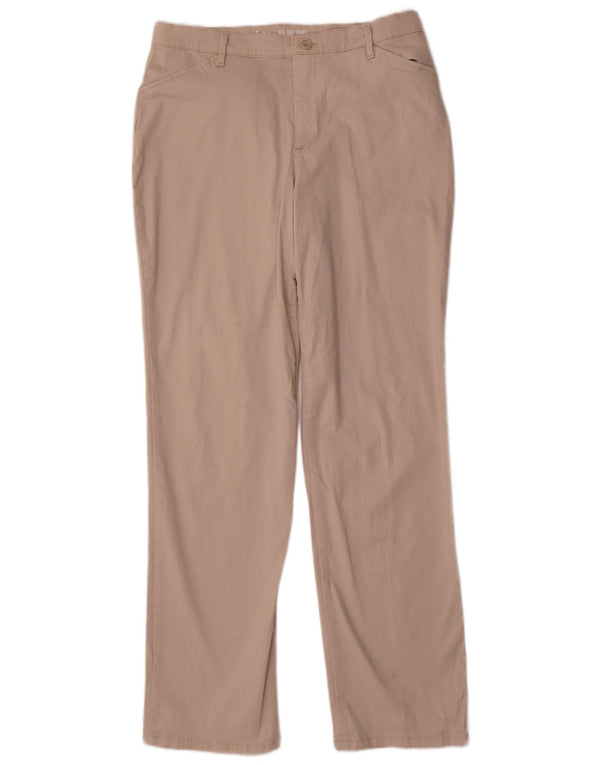 Pantaloni casual dritti da donna Lee US 12 Large W32 L32 Cotone Beige