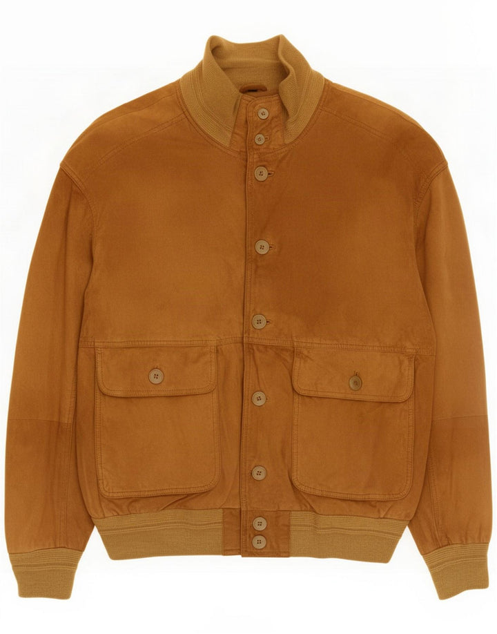 Conbipel Mens Suede Bomber Jacket IT 52 Large Brown Leather