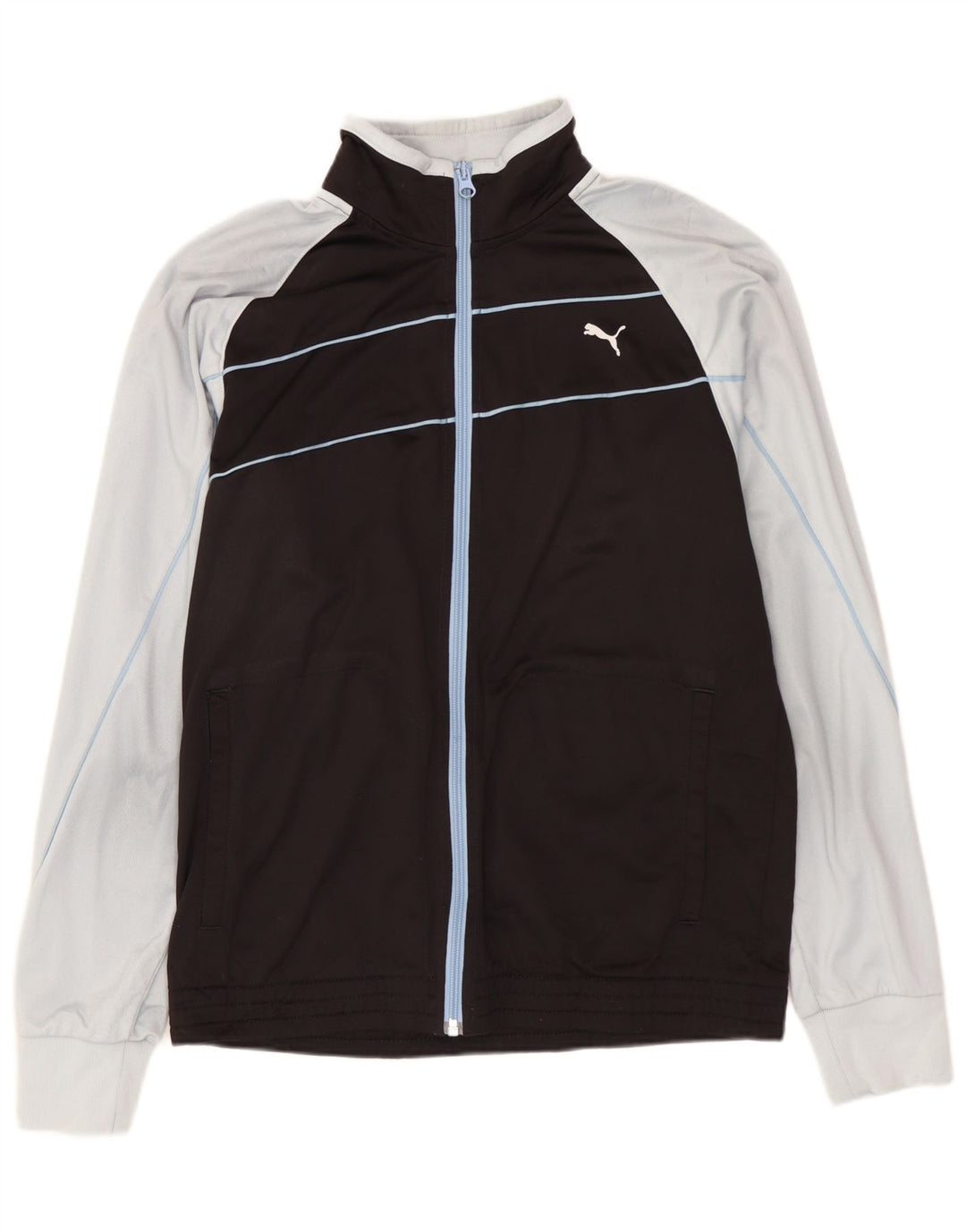 Giacca da ginnastica grafica PUMA da ragazzo 13-14 anni Colorblock nera