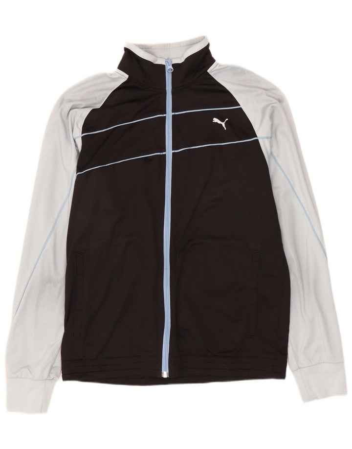 Giacca da ginnastica grafica PUMA da ragazzo 13-14 anni Colorblock nera