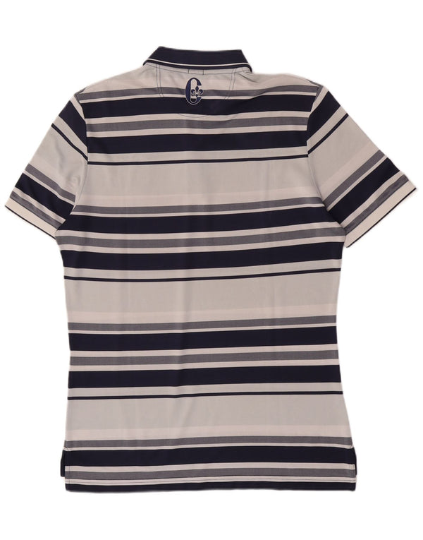 Polo da uomo Conte of Florence XL in poliestere a righe blu navy