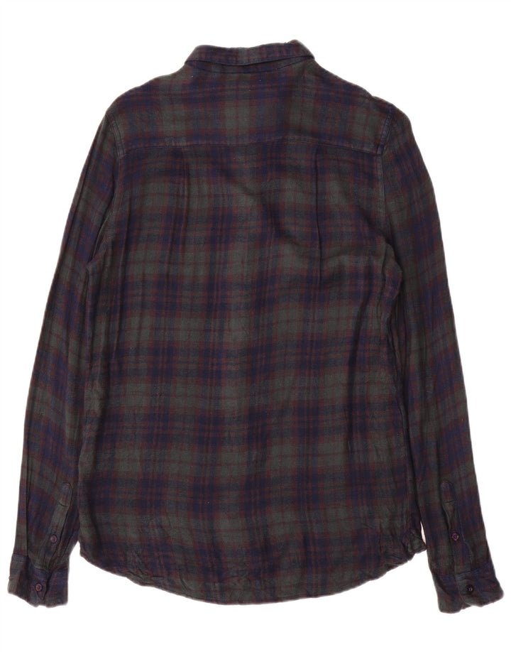 Camicia di flanella da donna Superdry UK 6 XS blu navy a quadri
