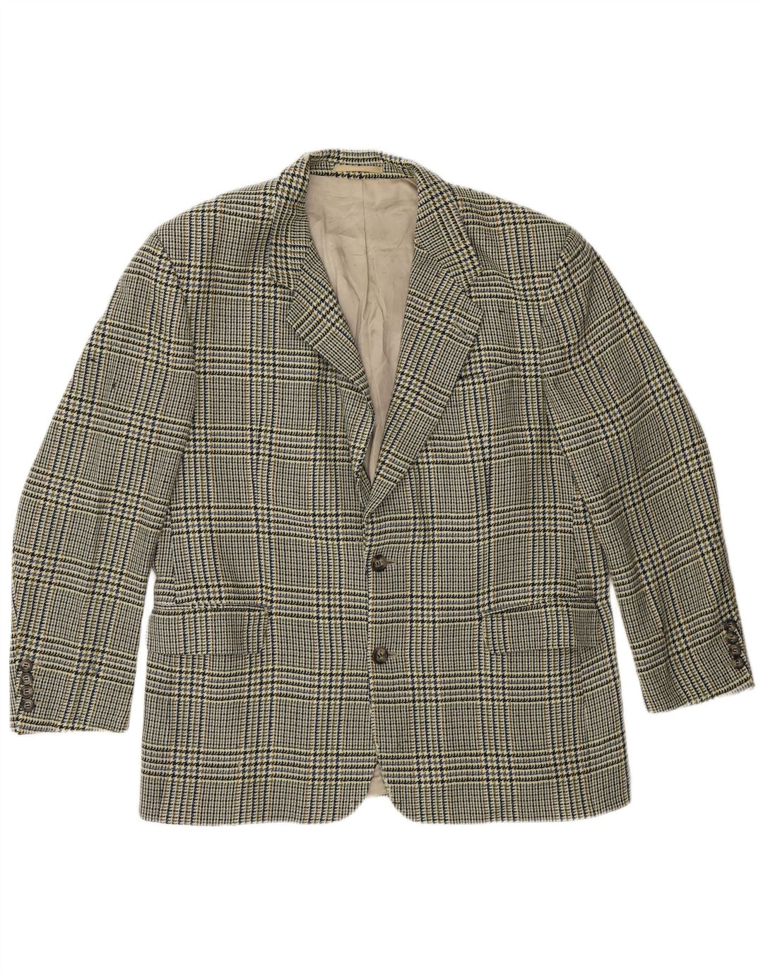 Giacca blazer da uomo a 2 bottoni HUGO BOSS UK 40 grande pied de poule verde