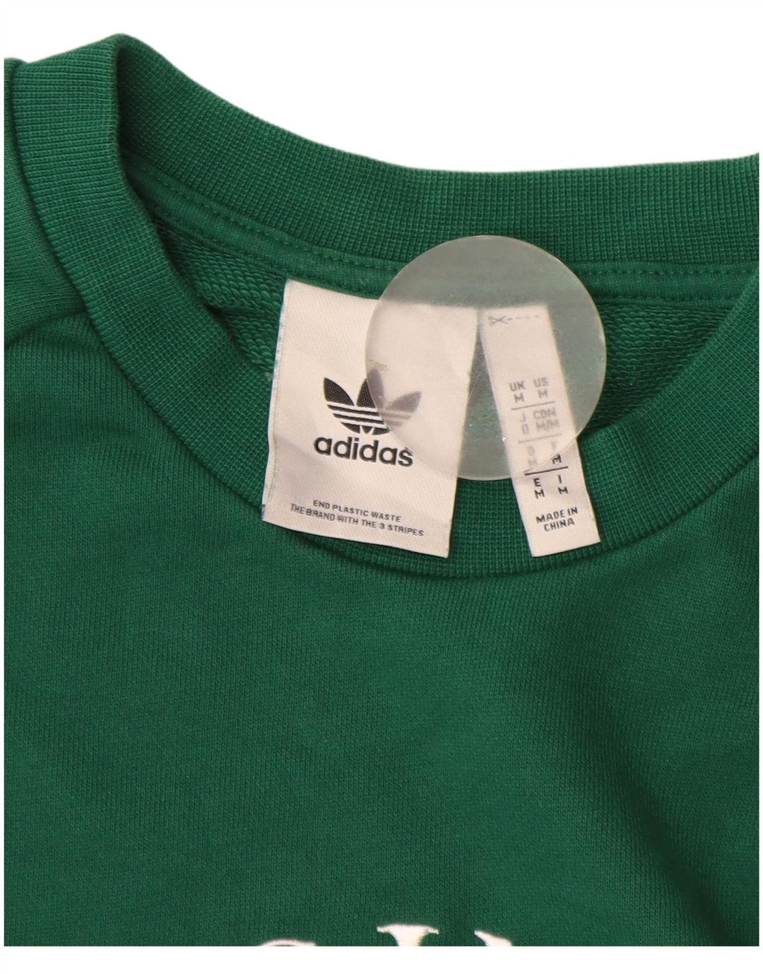 Felpa grafica da uomo Adidas Felpa in cotone verde medio
