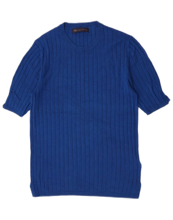Maglione maglione girocollo da donna Marks & Spencer UK 12 Blu medio