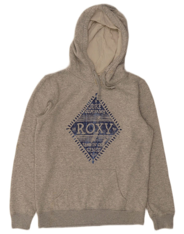 Maglione con cappuccio grafico da donna Roxy UK 12 Cotone screziato grigio medio