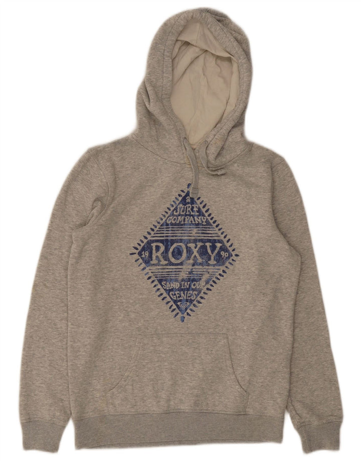 Maglione con cappuccio grafico da donna Roxy UK 12 Cotone screziato grigio medio