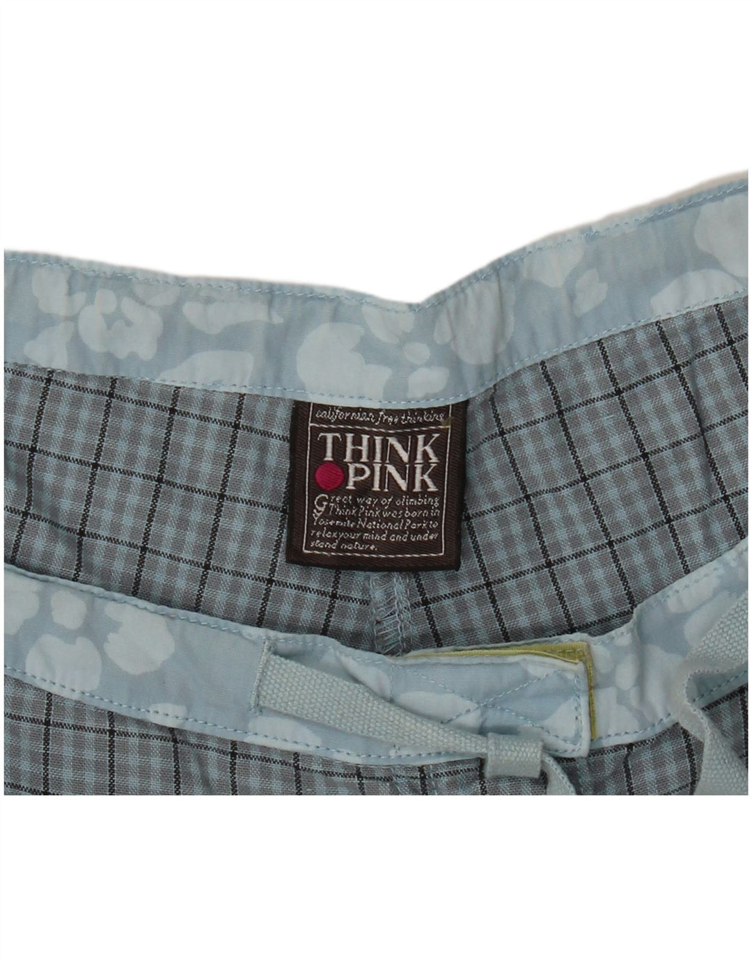 Pantaloni Capri da donna Think Pink W32 L21 a quadri blu
