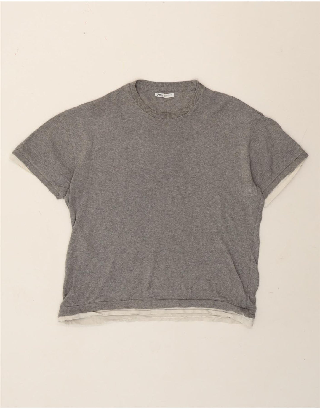 T-shirt Zara da uomo Top piccola grigia