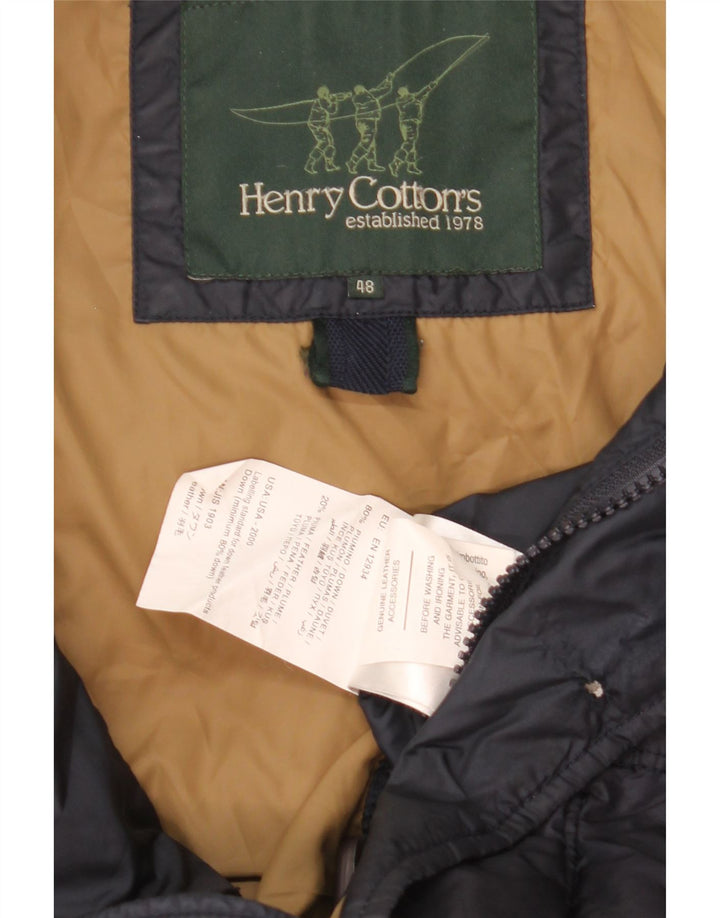 Giacca imbottita con cappuccio da uomo Henry Cottons IT 48 medio blu navy