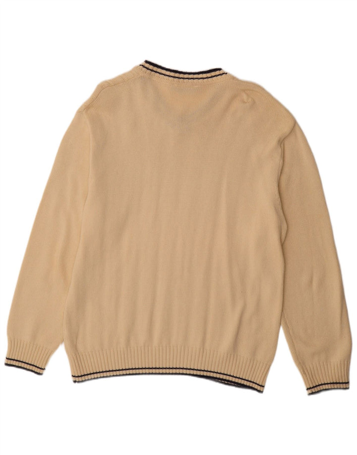 Maglione da uomo con scollo a V Jeanagers grande in cotone beige