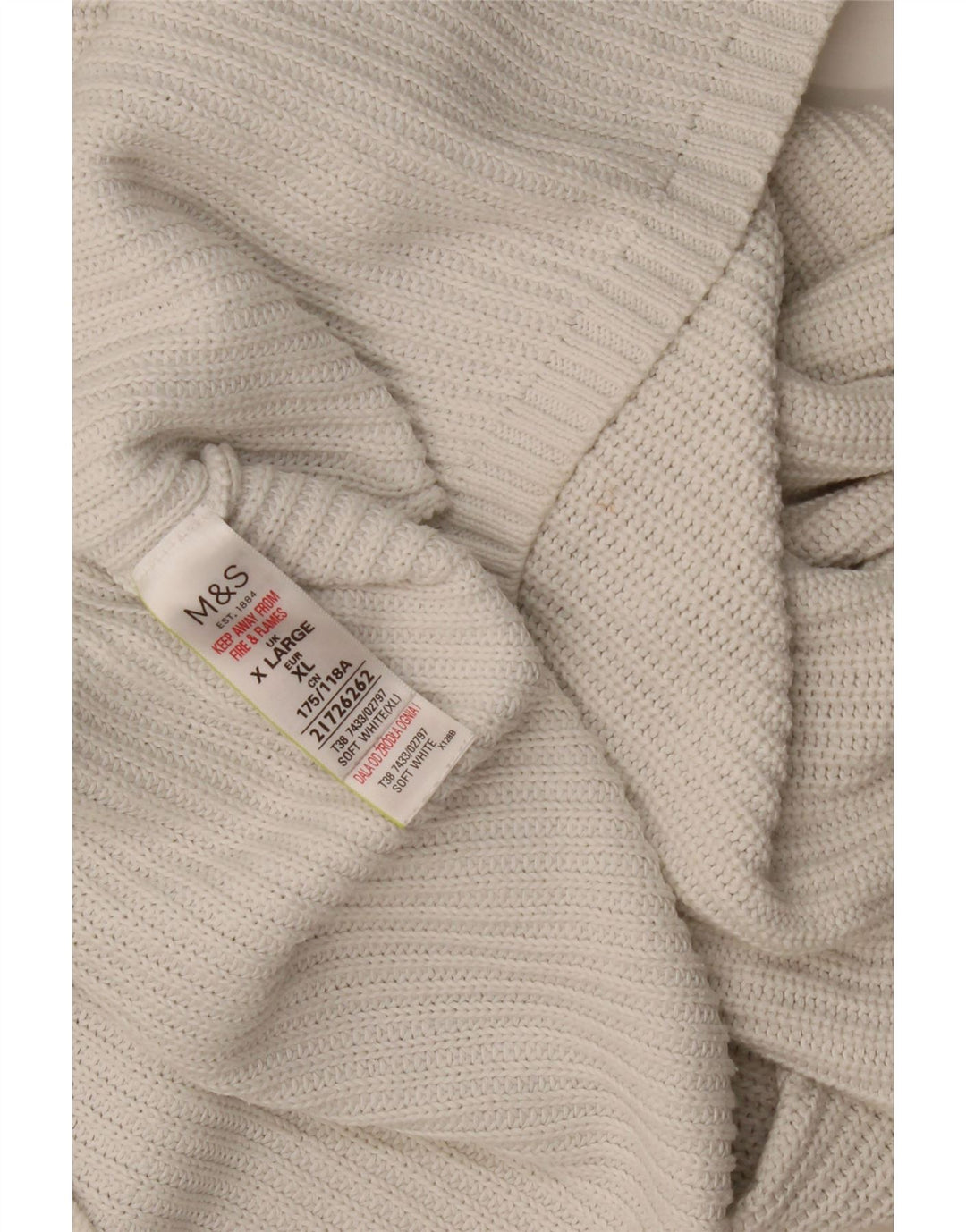 Maglione maglione girocollo oversize da donna Marks & Spencer UK 18 XL Bianco