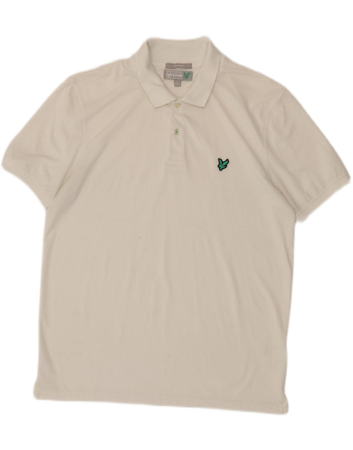 Polo da uomo Lyle & Scott grande bianca in poliestere
