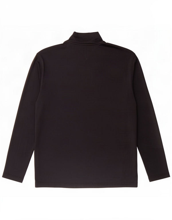 Tommy Hilfiger Uomo Top con zip e collo a maniche lunghe Large Nero Poliestere