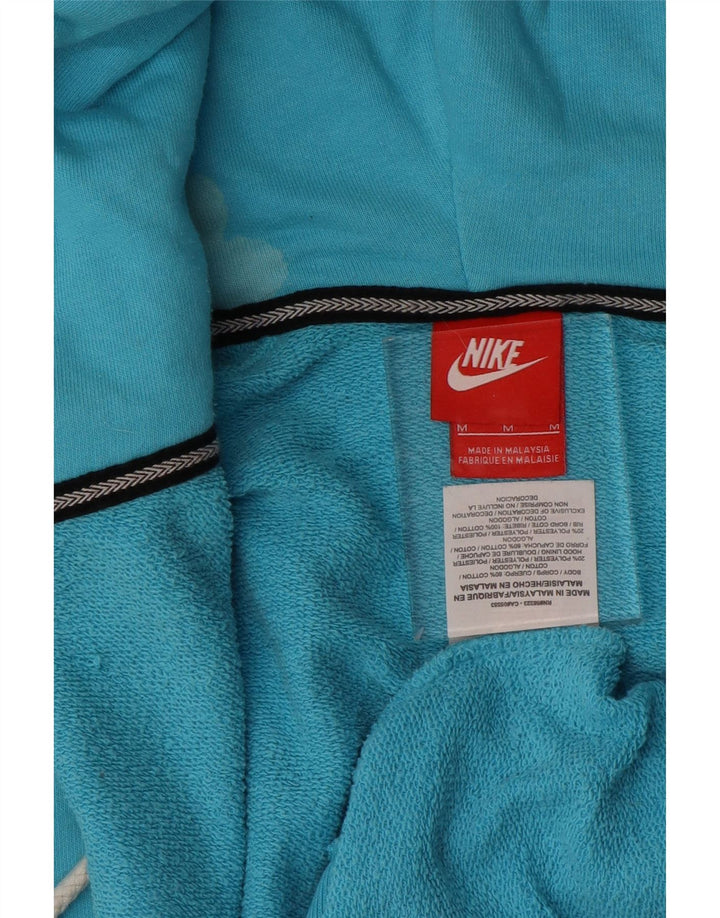 Maglione con cappuccio e zip grafica da donna NIKE UK 14 Cotone blu medio