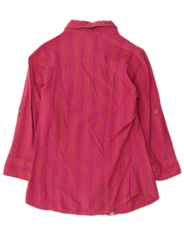 Camicia a maniche a 3/4 da donna The North Face UK 6 XS cotone a righe rosa