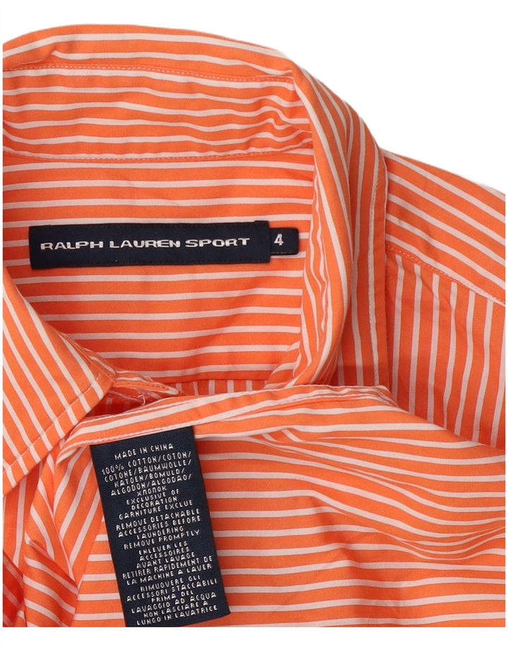Camicia da donna Ralph Lauren US 4 Small in cotone a righe arancioni