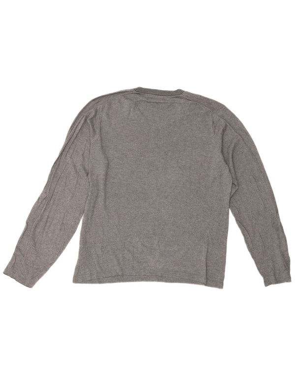 Marks & Spencer Top autografo da uomo a maniche lunghe in cotone grigio medio