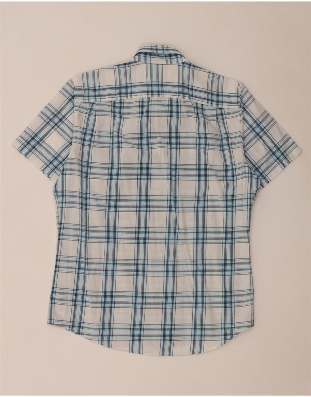 Gap Camicia da uomo slim fit a maniche corte in cotone a quadri bianco medio