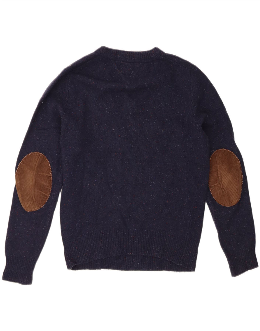 TOMMY HILFIGER Mens V-Neck Jumper Sweater Large Navy Blue Lambswool
