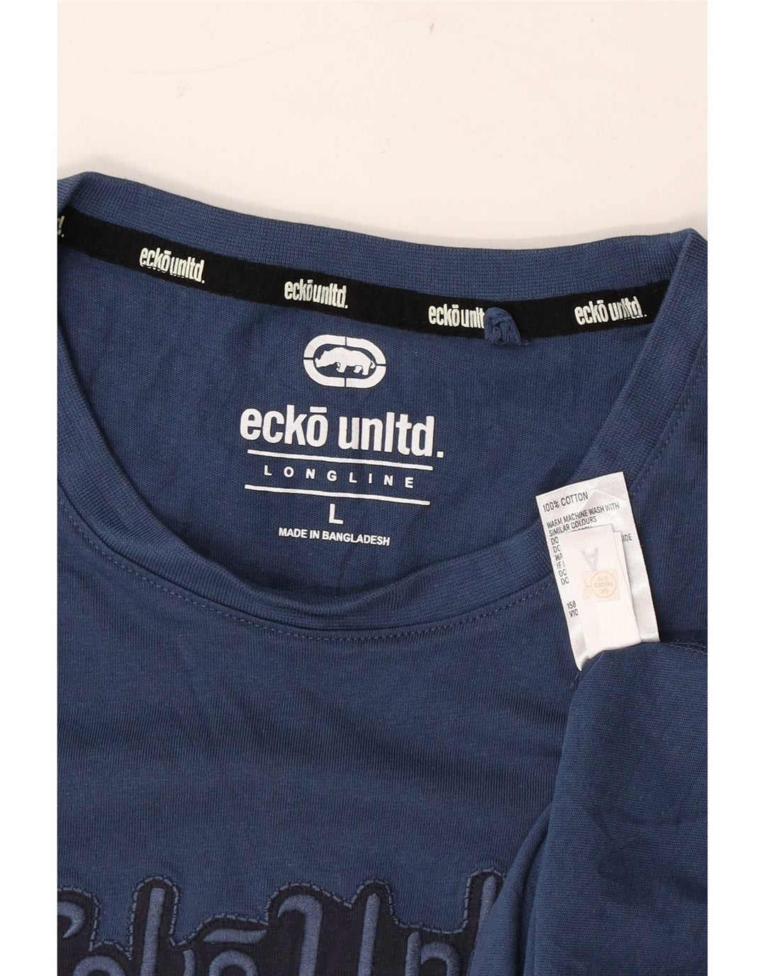 T-shirt grafica da uomo Ecko Unltd Top Large in cotone blu navy