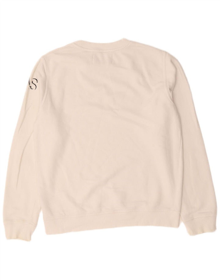 Calvin Klein Jeans Felpa grafica da uomo Maglione grande cotone bianco