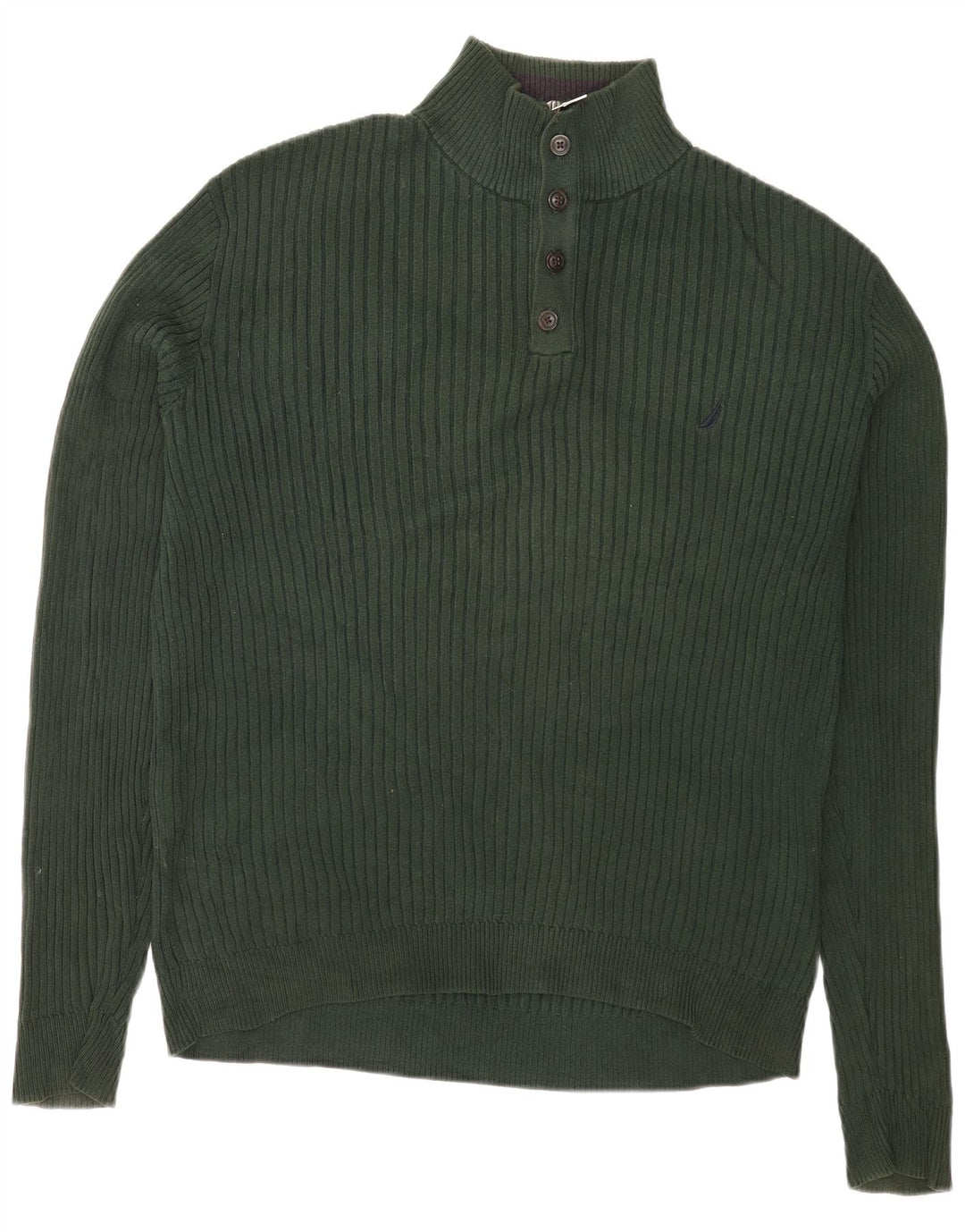 Maglione da uomo Nautica con collo a bottoni, grande cotone verde