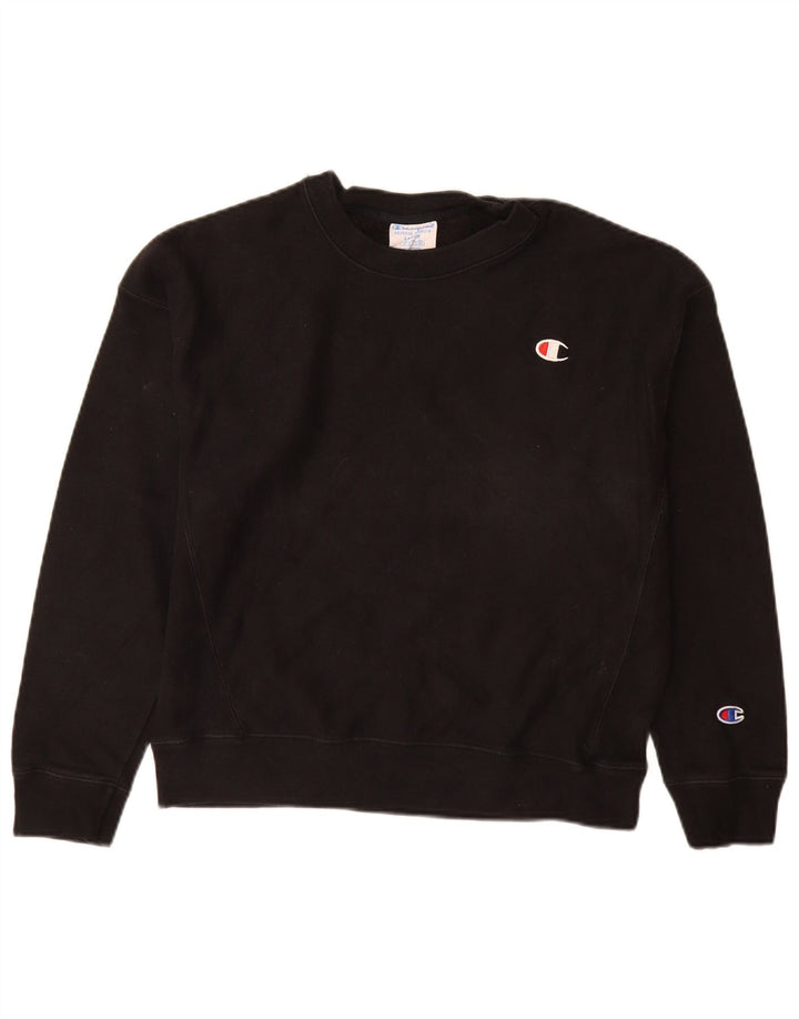 Felpa da donna con trama inversa CHAMPION UK 16 grande cotone nero
