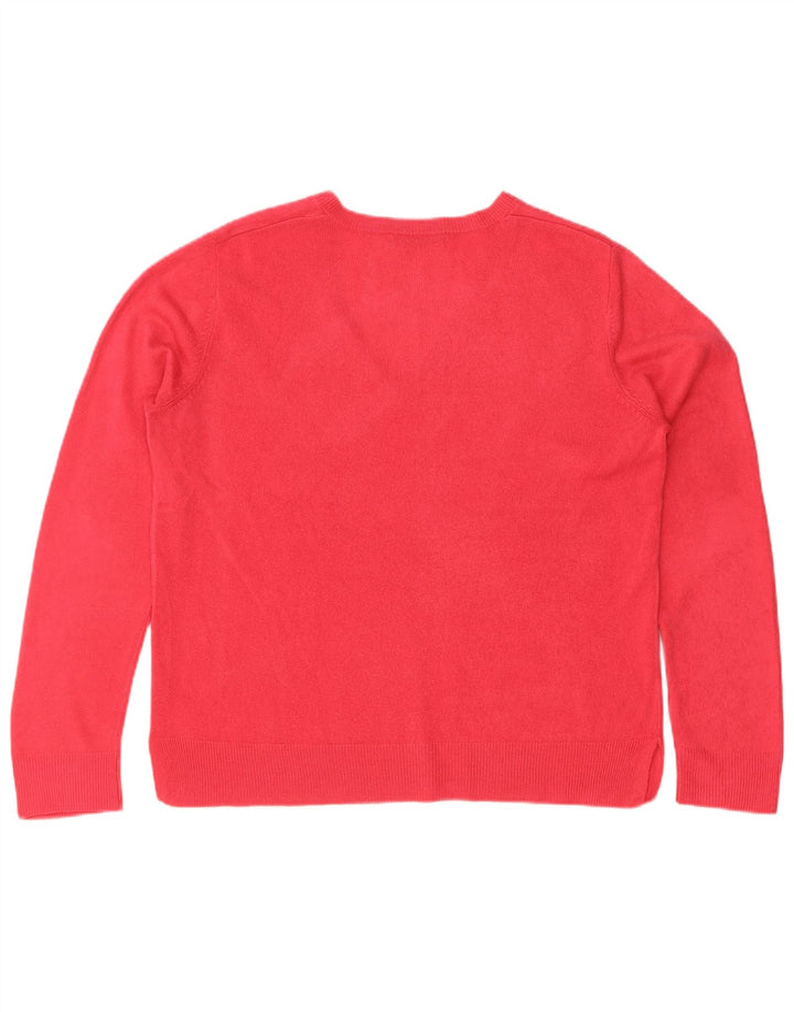 Maglione maglione con scollo a V da donna Marks & Spencer UK 14 grande rosso