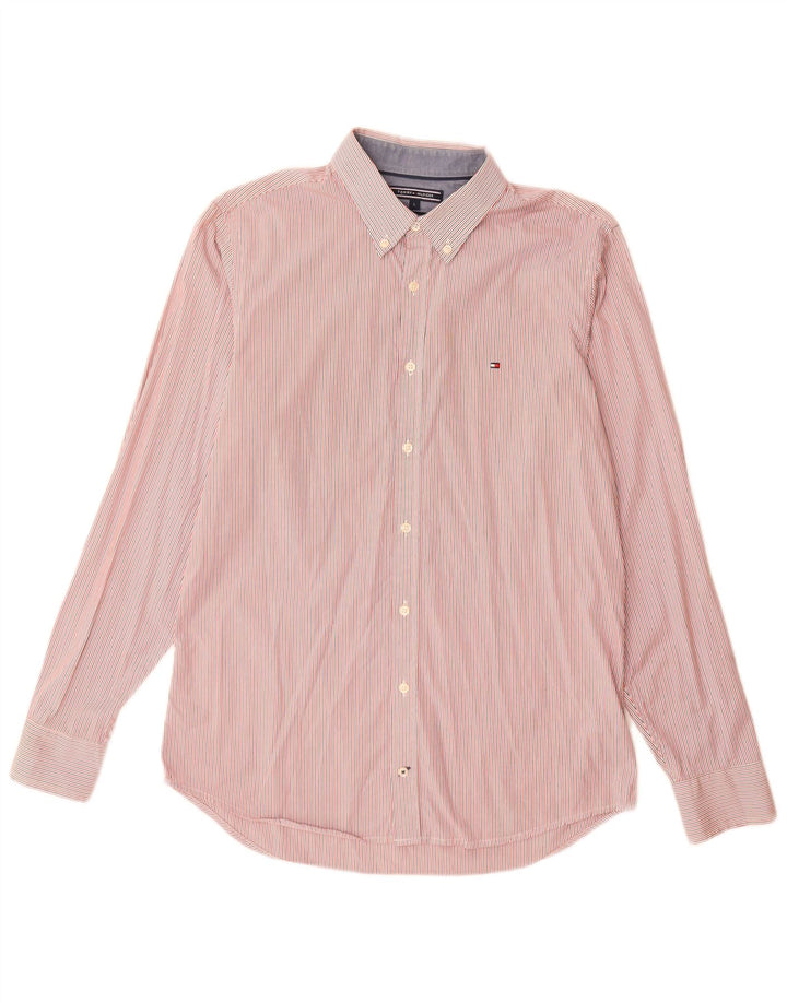 Camicia da uomo Tommy Hilfiger grande in cotone rosa