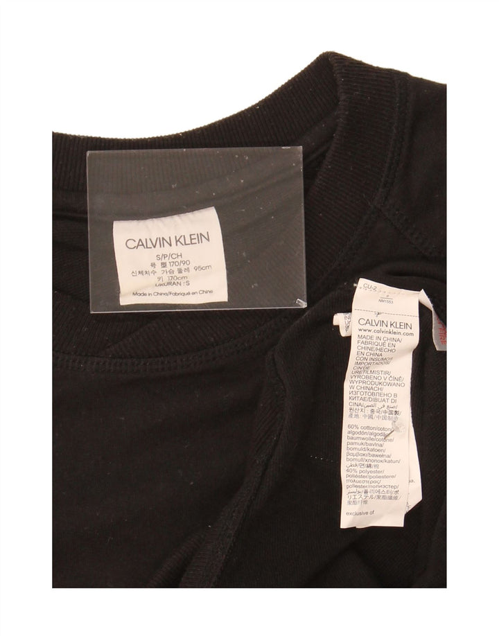 CALVIN KLEIN Mens Sweatshirt Jumper Small Black Cotton