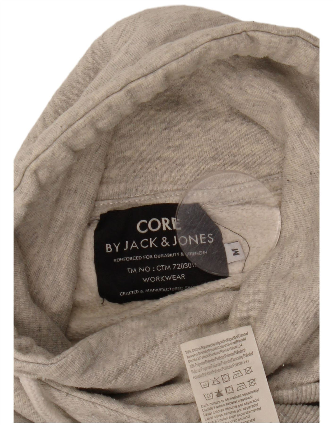 Maglione con cappuccio grafico da uomo Jack & Jones in cotone grigio medio