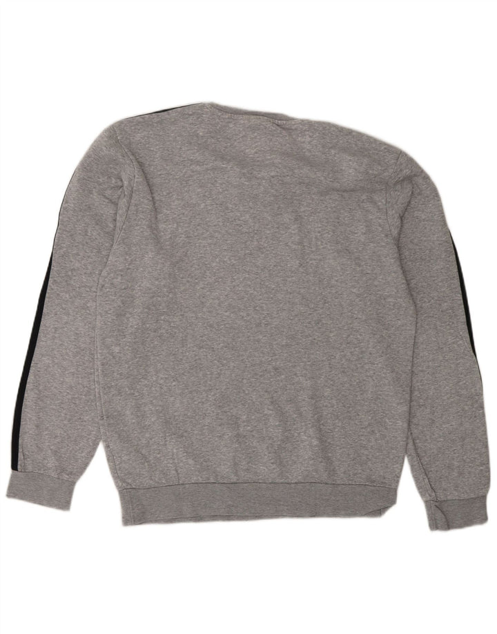 Felpa con grafica Adidas da uomo, piccola, in cotone grigio screziato