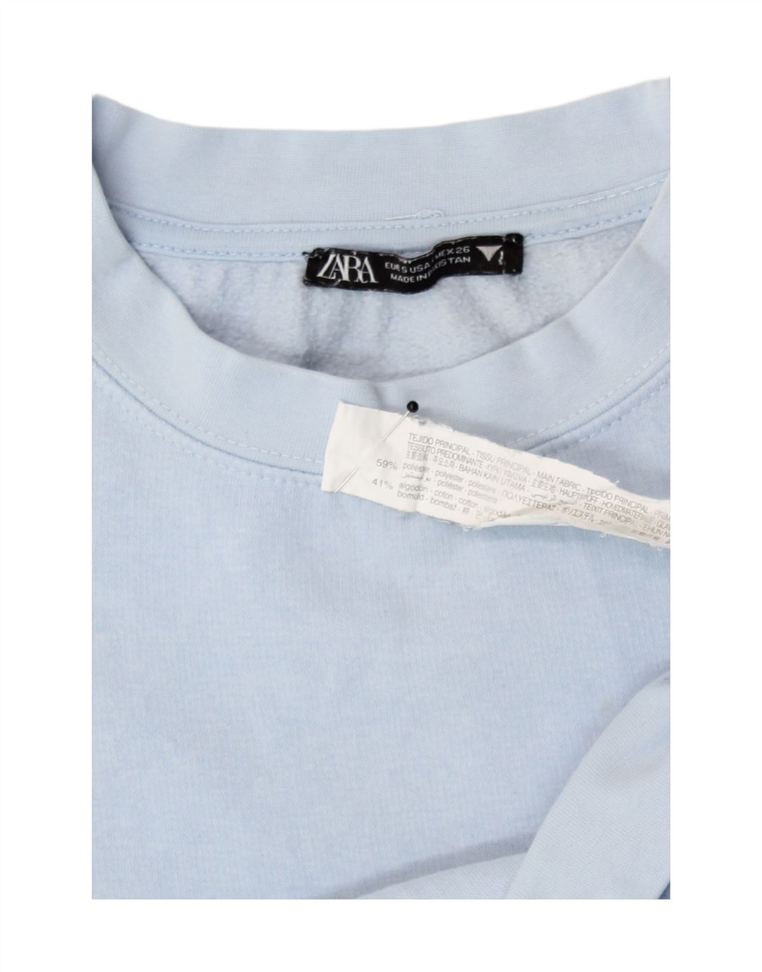 Felpa corta oversize da donna Zara, maglione, UK 10, piccola, blu, in poliestere
