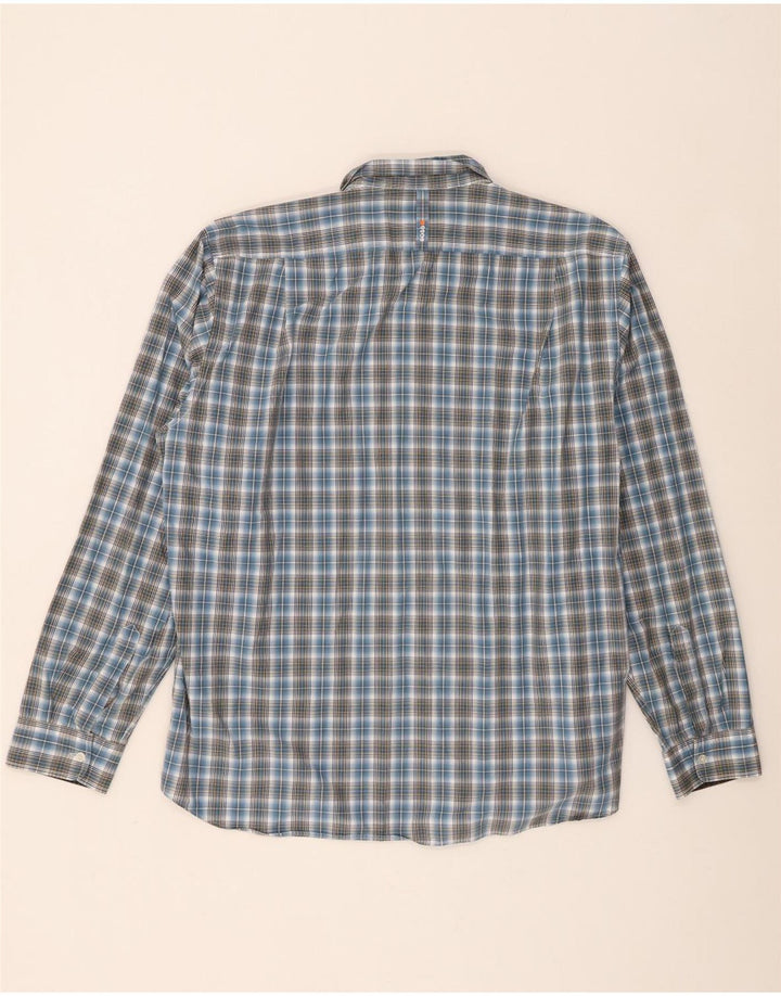 Camicia da uomo Hugo Boss 2XL in cotone a quadri blu