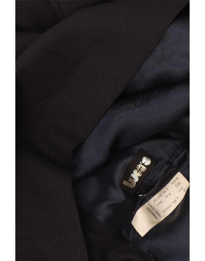 Giacca blazer doppiopetto vintage da uomo IT 56 3XL poliestere nero