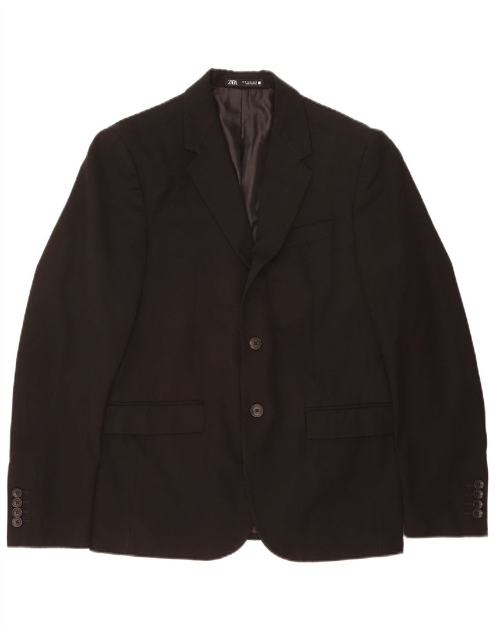 Giacca blazer a 2 bottoni da uomo Zara EU 50 poliestere nero medio