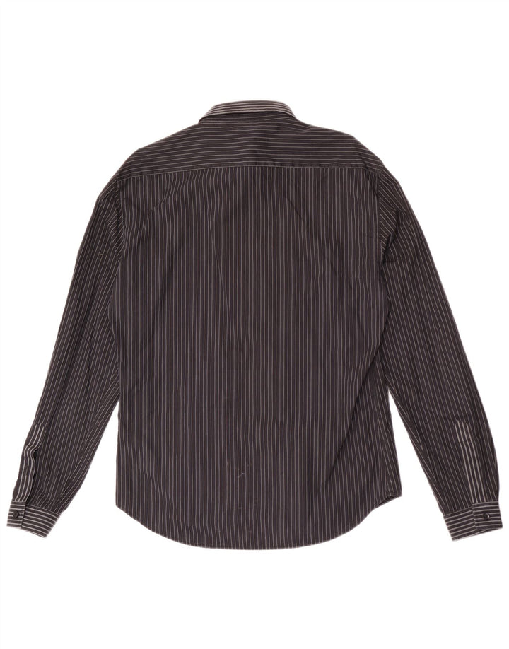 Camicia Uomo Roberto Cavalli IT 50 Cotone Gessato Medio Nero