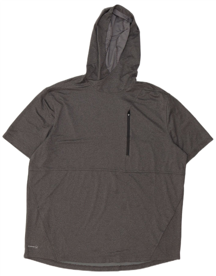 RUSSELL ATHLETIC Top da tuta pullover con cappuccio da uomo UK 50/52 2XL Grigio