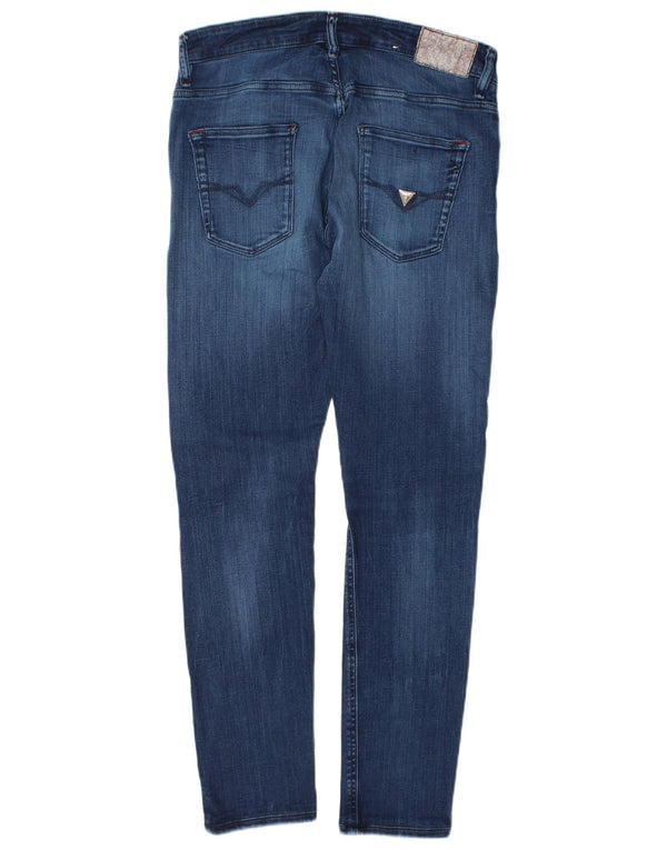 Jeans Slim Uomo Guess W32 L30 Lyocell Blu