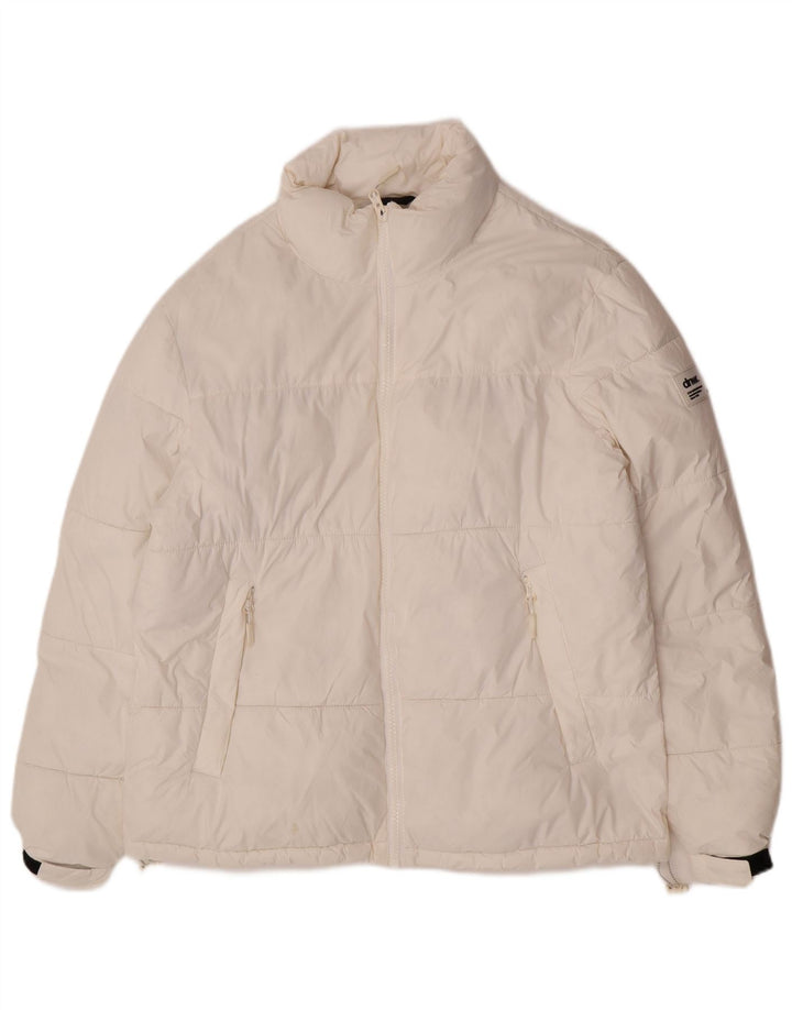 Giacca imbottita vestibilità ampia da uomo Zara UK 36 piccola poliestere bianco